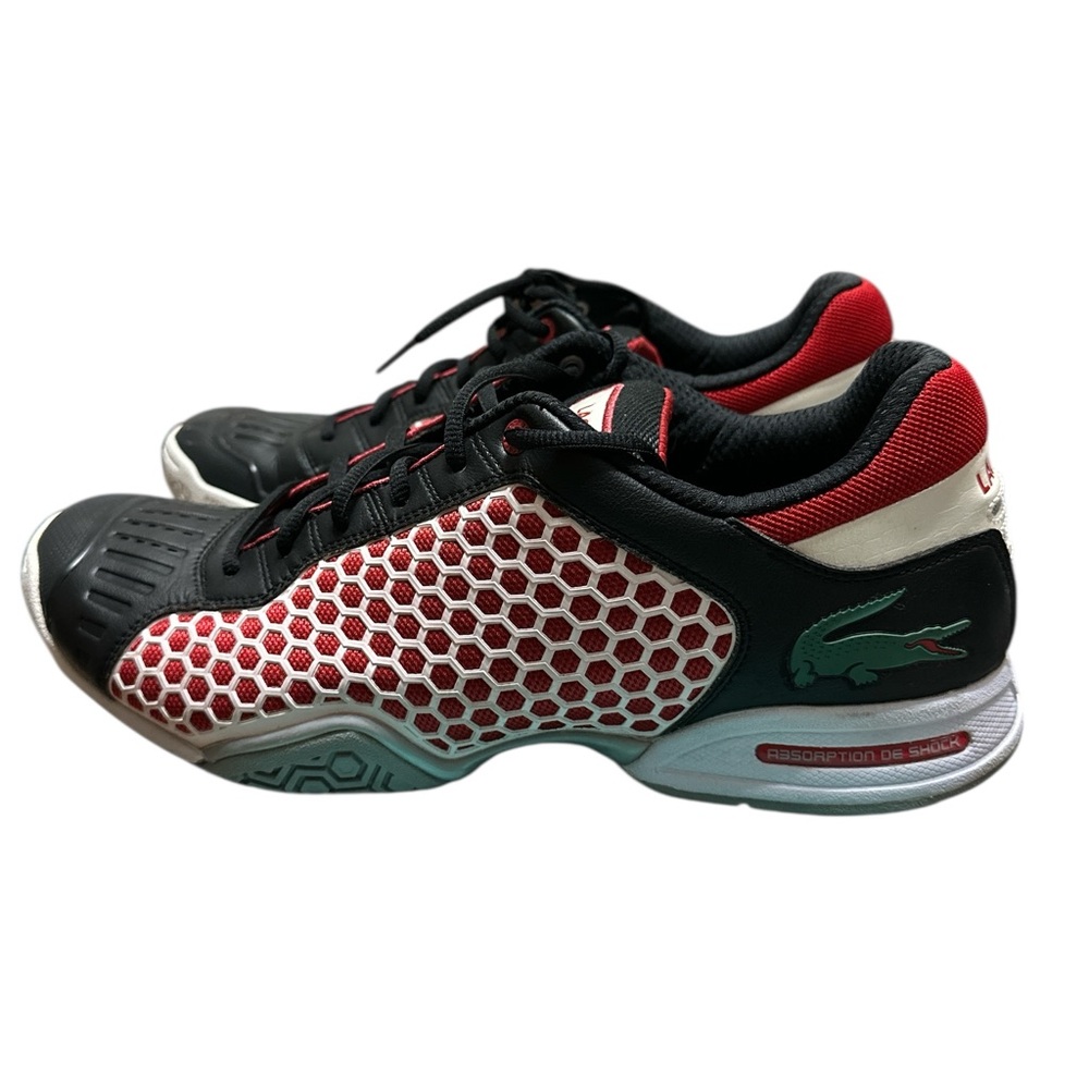 193. Lacoste Black And Red Sneakers Sporty Design View 4